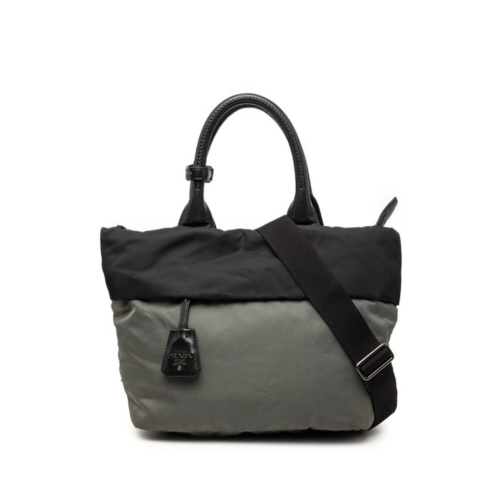 Prada Handbag Shoulder Bag 2WAY 1BG521 Black Gray Nylon Women's PRADA